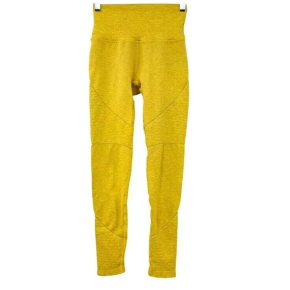 Alphalete OG Revival Leggings Yellow Women’s Size Small Mid Rise Activewear - Picture 4 of 12